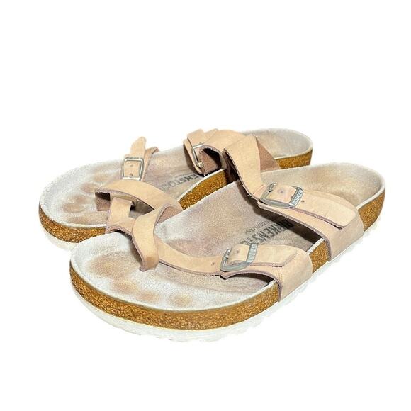 Birkenstock Birko-Flor Mayari Champagne Pearl White EU 39 US 8 Sandal Thongs - Picture 1 of 7